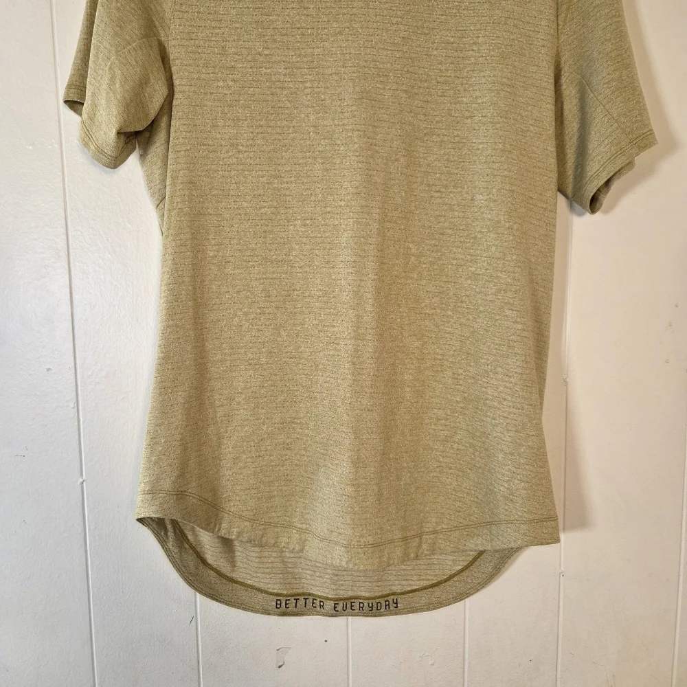 Lululemon Mens Drysense Training Tee Medium Heathered Bronze Green Medium - Picture 6 of 15